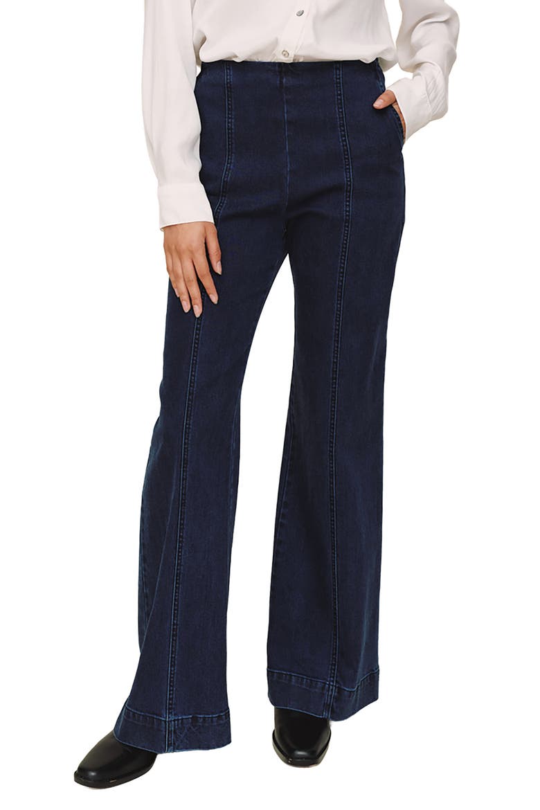 Side Zip High Waist Flare Jeans, Main, color, MIDNIGHT ARTIC WASH