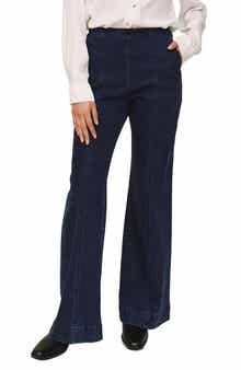 Side Zip High Waist Flare Jeans