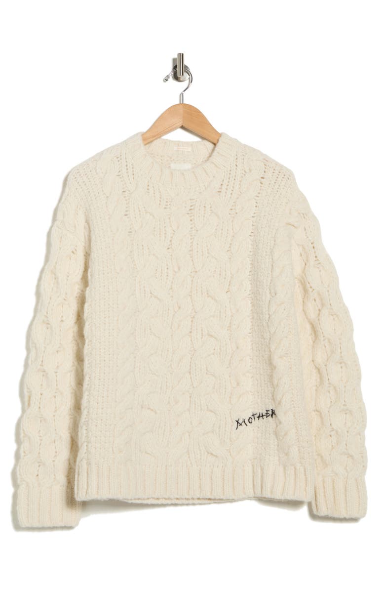 MOTHER The Biggie Cable Stitch Sweater, Main, color, 