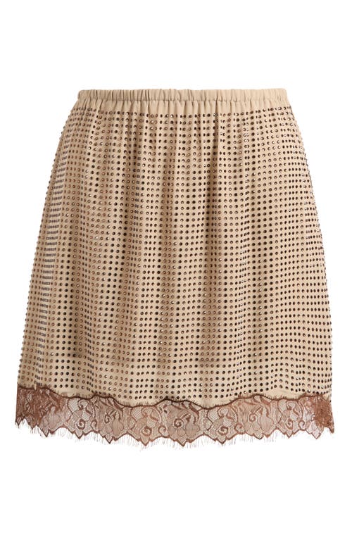 Topshop Embellished Lace Trim Miniskirt