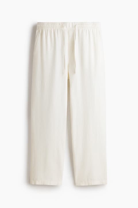 Relaxed Fit Linen-blend Trousers