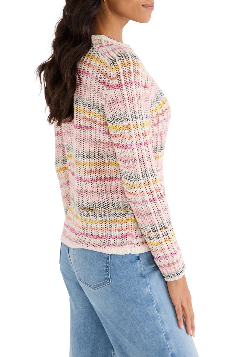 NIC+ZOE Stripe Sweater, Alternate, color, Pink Multi
