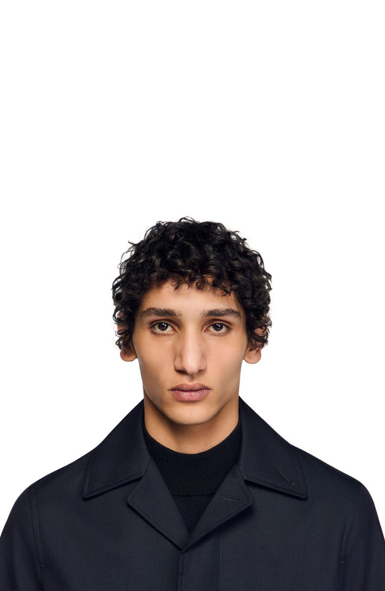 SANDRO Waterproof raincoat, Alternate, color, Navy Blue