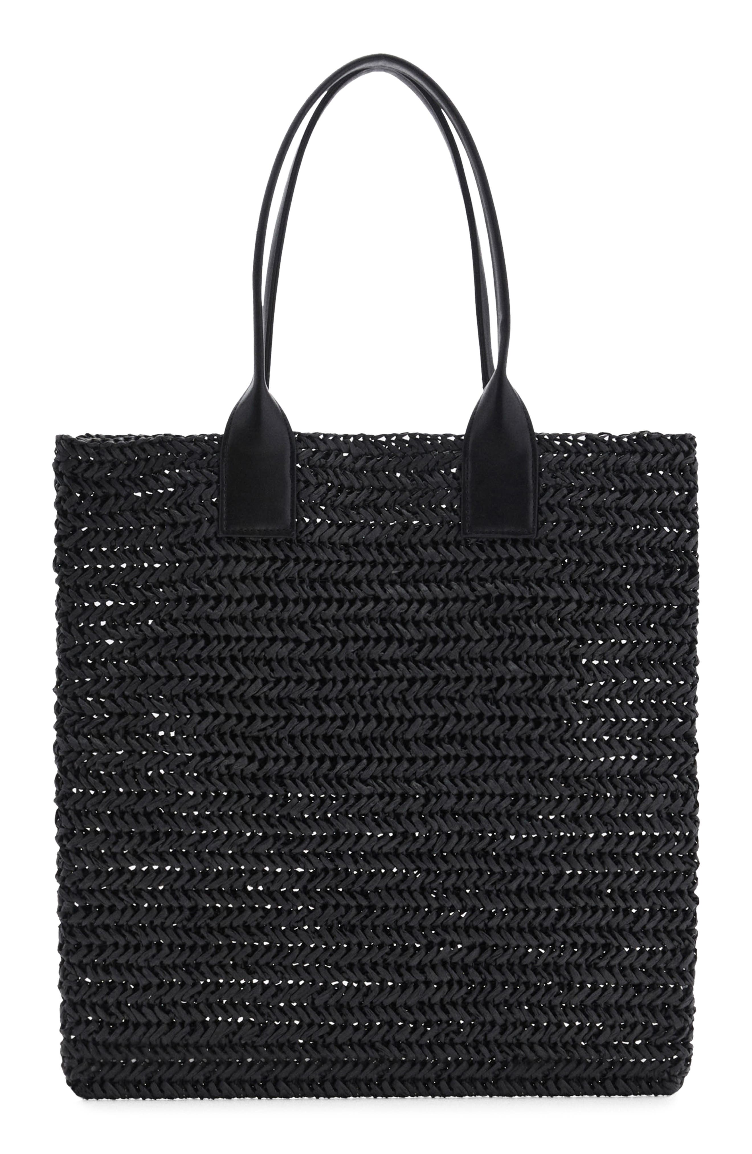 MANGO Braided Straw Shopper, Main, color, 