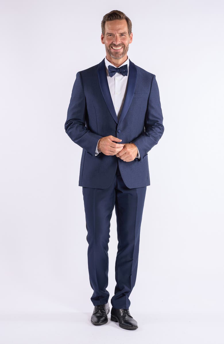 SAVILE ROW CO Jacquard Evening Jacket, Alternate, color, Navy