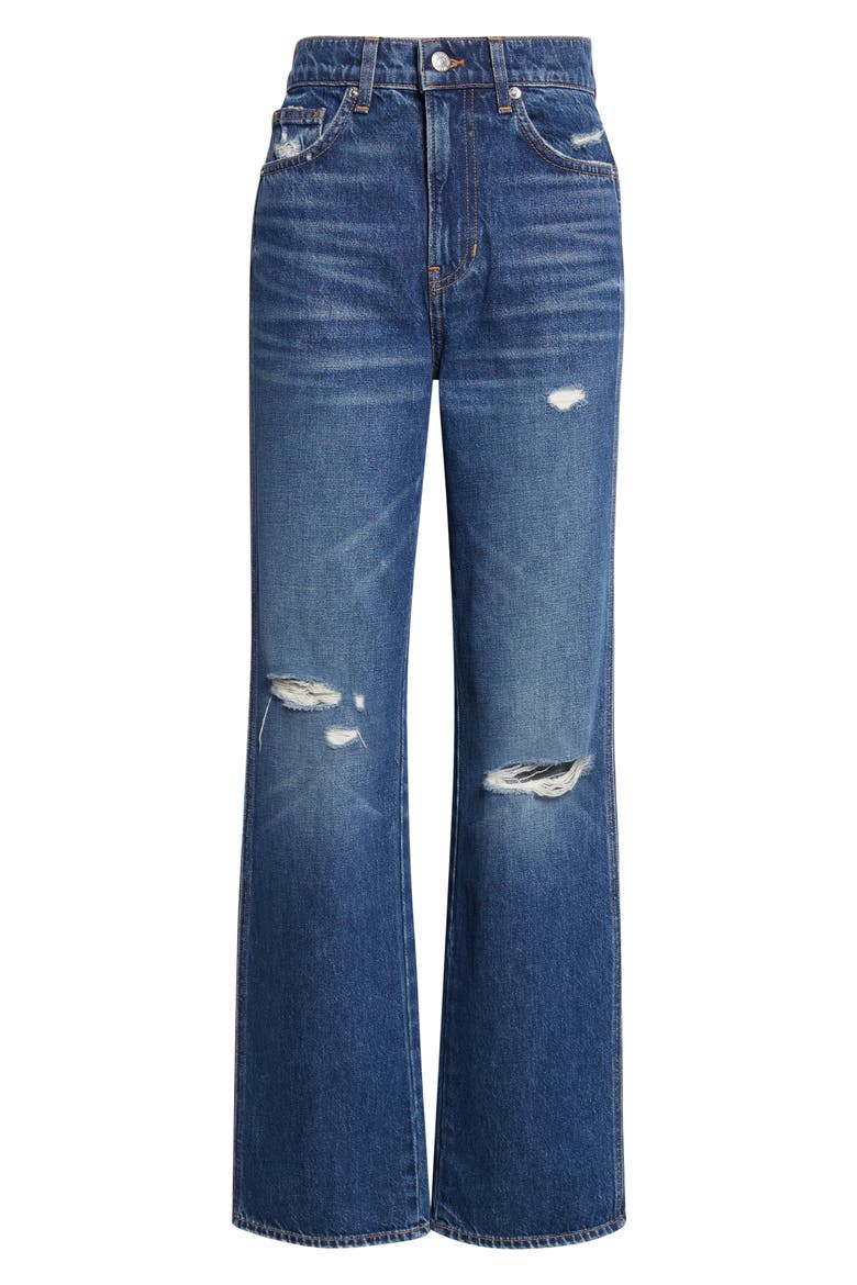 Dylan Ripped High Waist Straight Leg Jeans, Alternate, color, CITY LIGHTS