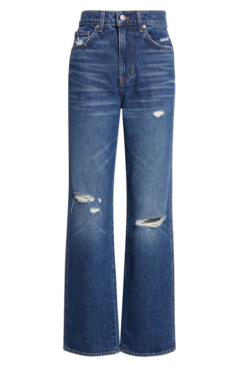 Veronica Beard Dylan Ripped High Waist Straight Leg Jeans, Alternate, color, City Lights