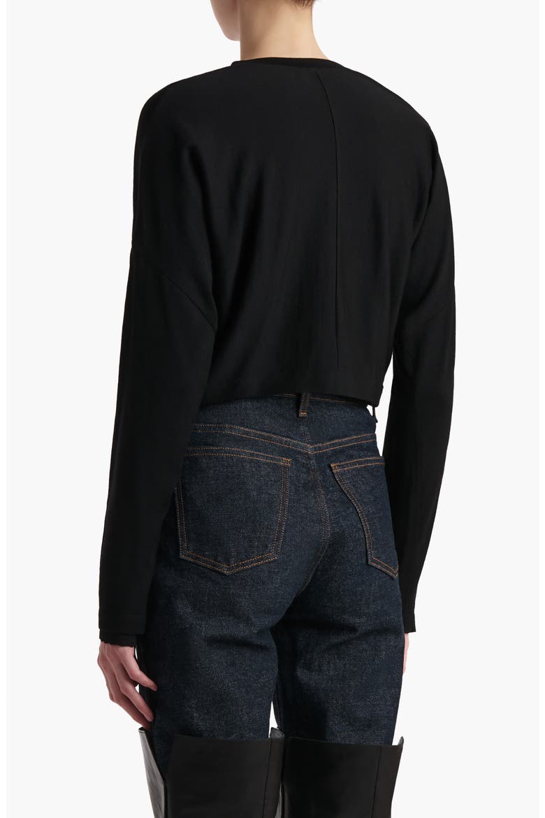 Finn Wool Blend Crop Cardigan, Alternate, color, BLACK
