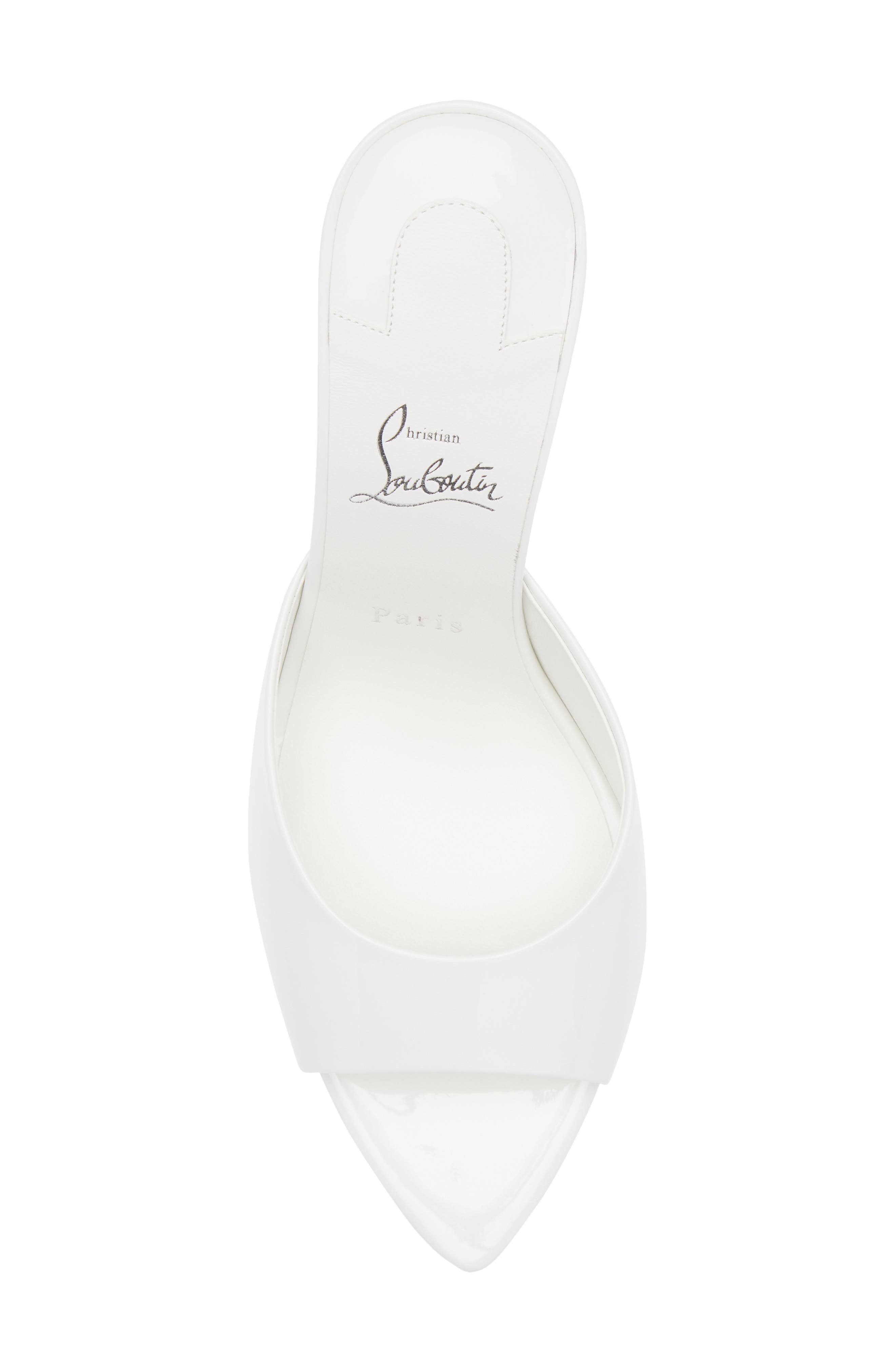 Christian Louboutin Miss Z Pointed Toe Sandal, Alternate, color, Bianco/ Bianco