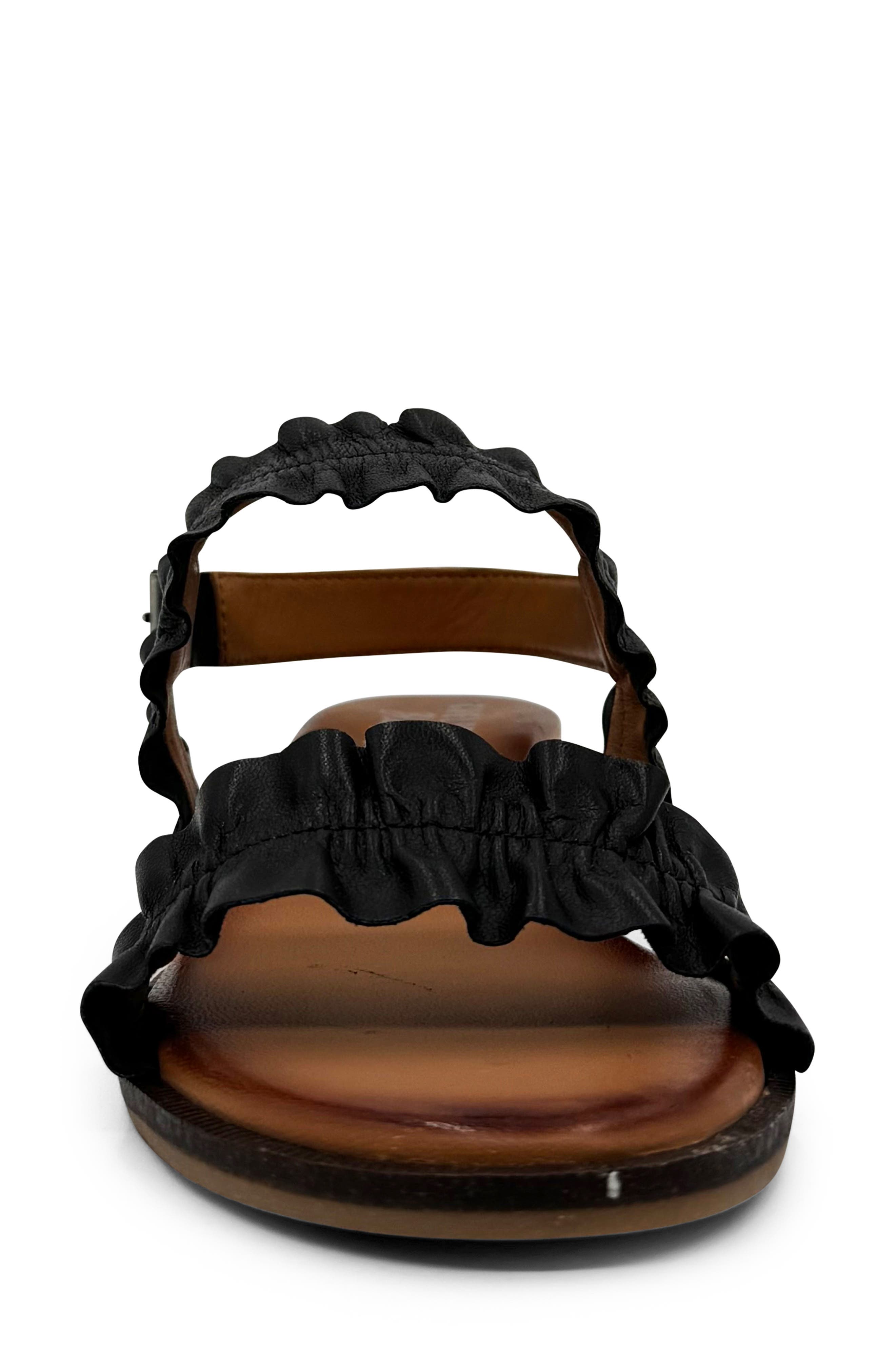 CHELSEA CREW Roche Slingback Sandal, Alternate, color, Black Leather