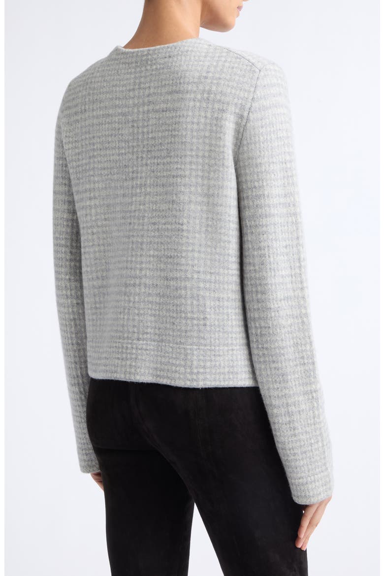 Check Print Knit Jacket, Alternate, color, HEATHER GREY/ MED H GREY