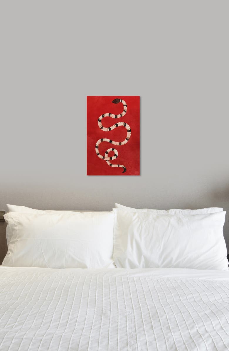 Oliver Gal Crimson Snake Canvas Wall Art, Alternate, color, 