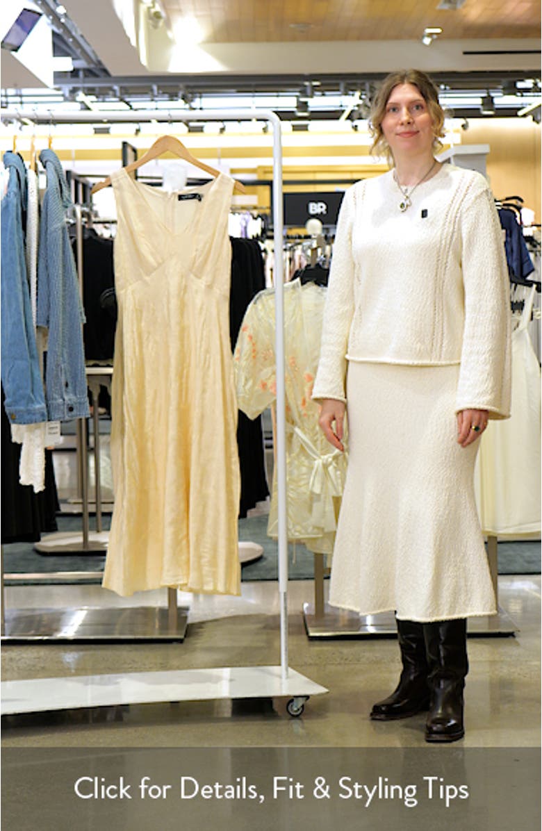 Floral Jacquard Sleeveless Midi Dress, sales video thumbnail