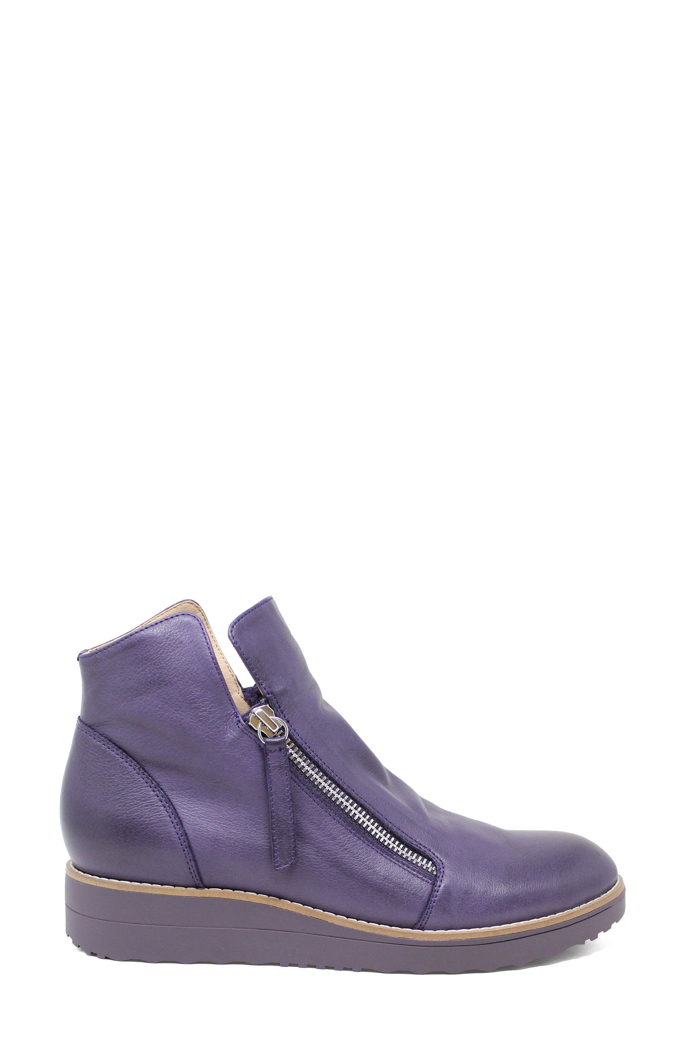 Ohmy Double Zip Boot, Alternate, color, Aubergine/ Aubergine Sole