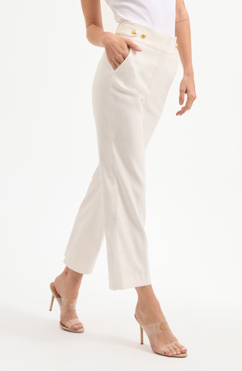 Veronica Beard Aubrie Crop Flare Linen Blend Pants, Alternate, color, 