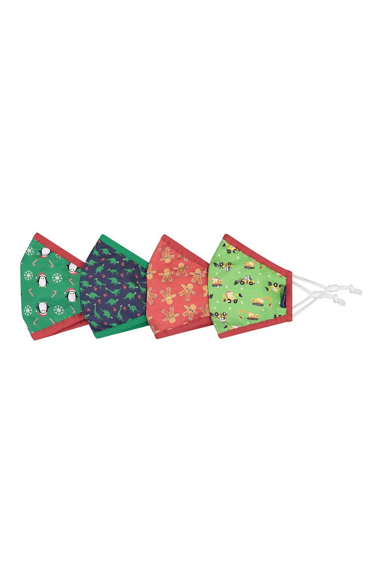 Assorted 4-Pack Kids' Face Masks, Main, color, GREEN PENGUIN