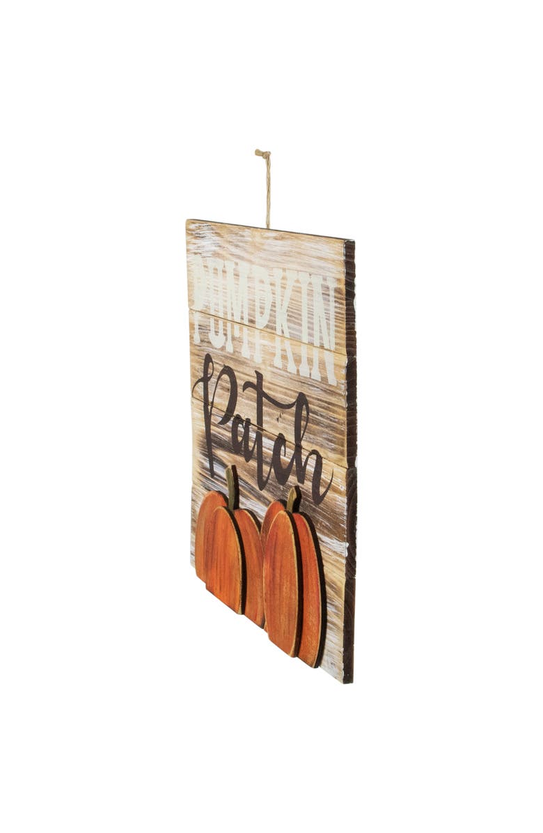 Northlight Pumpkin Patch Fall Harvest Wooden Wall Sign - 12", Alternate, color, Orange