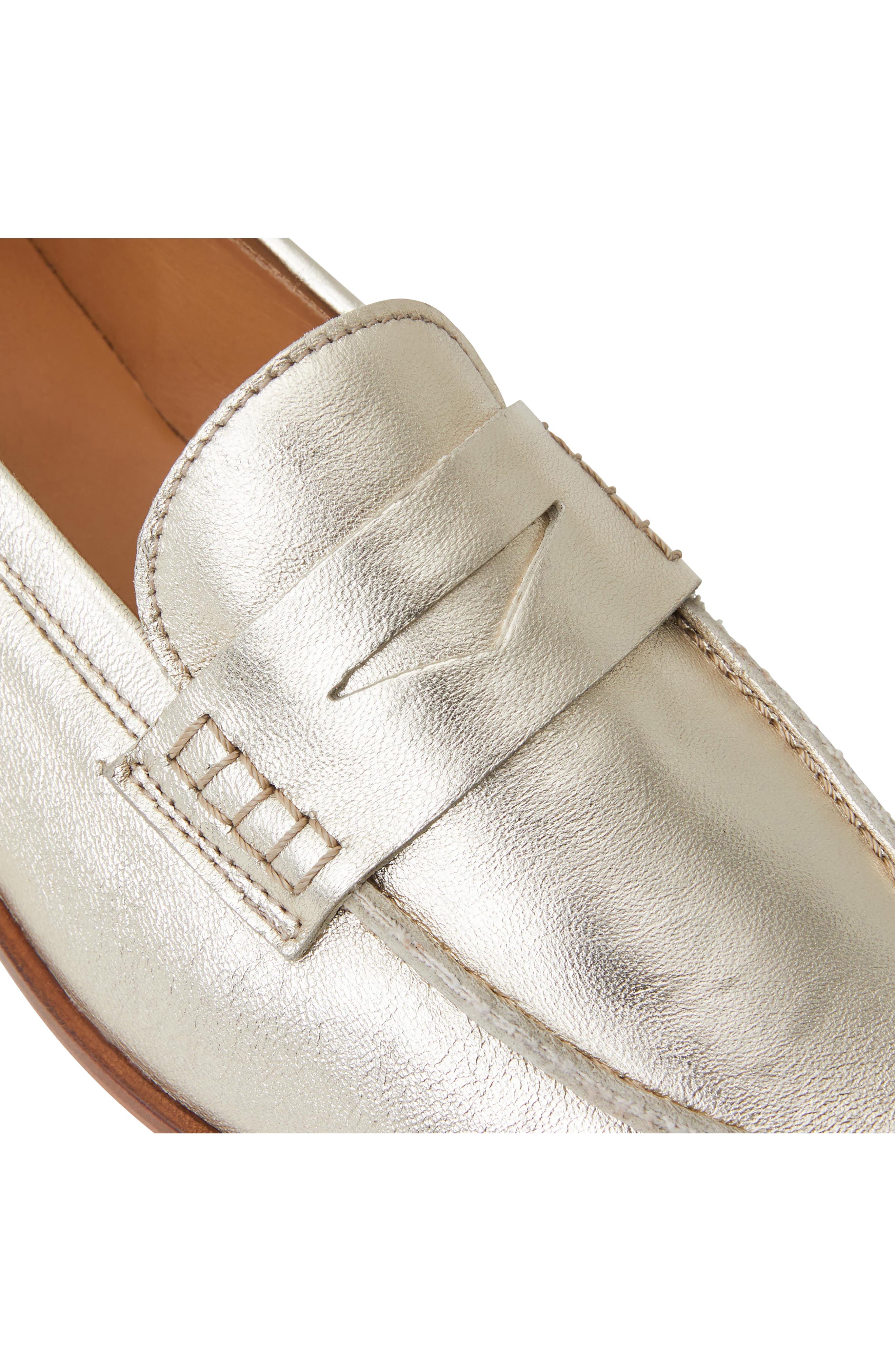 Lixia Penny Loafer, Alternate, color, GOLD METALLIC