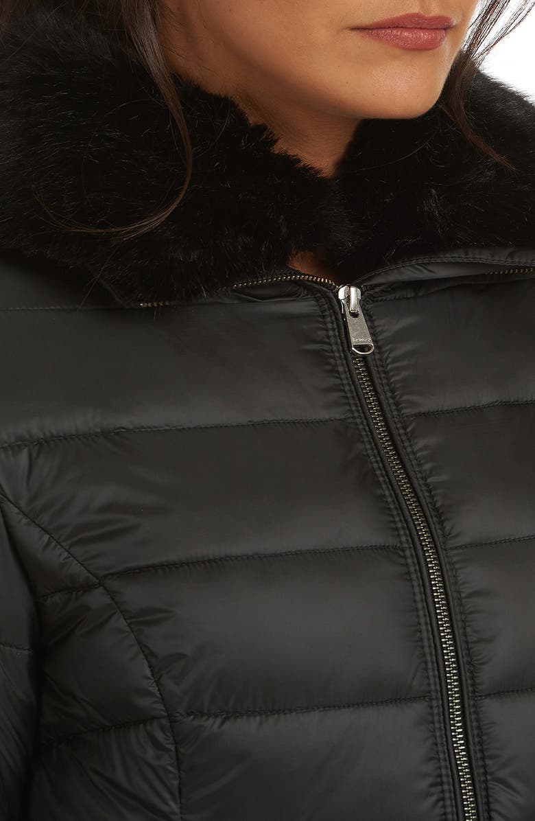 Barbour Angus Faux Fur Trim Puffer Jacket, Alternate, color,