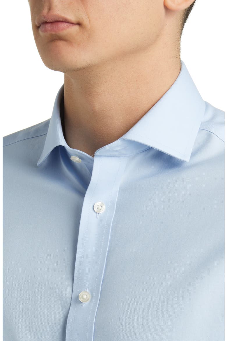Non-Iron Twill Cutaway Slim Fit Shirt Double Cuff, Alternate, color, SKY BLUE