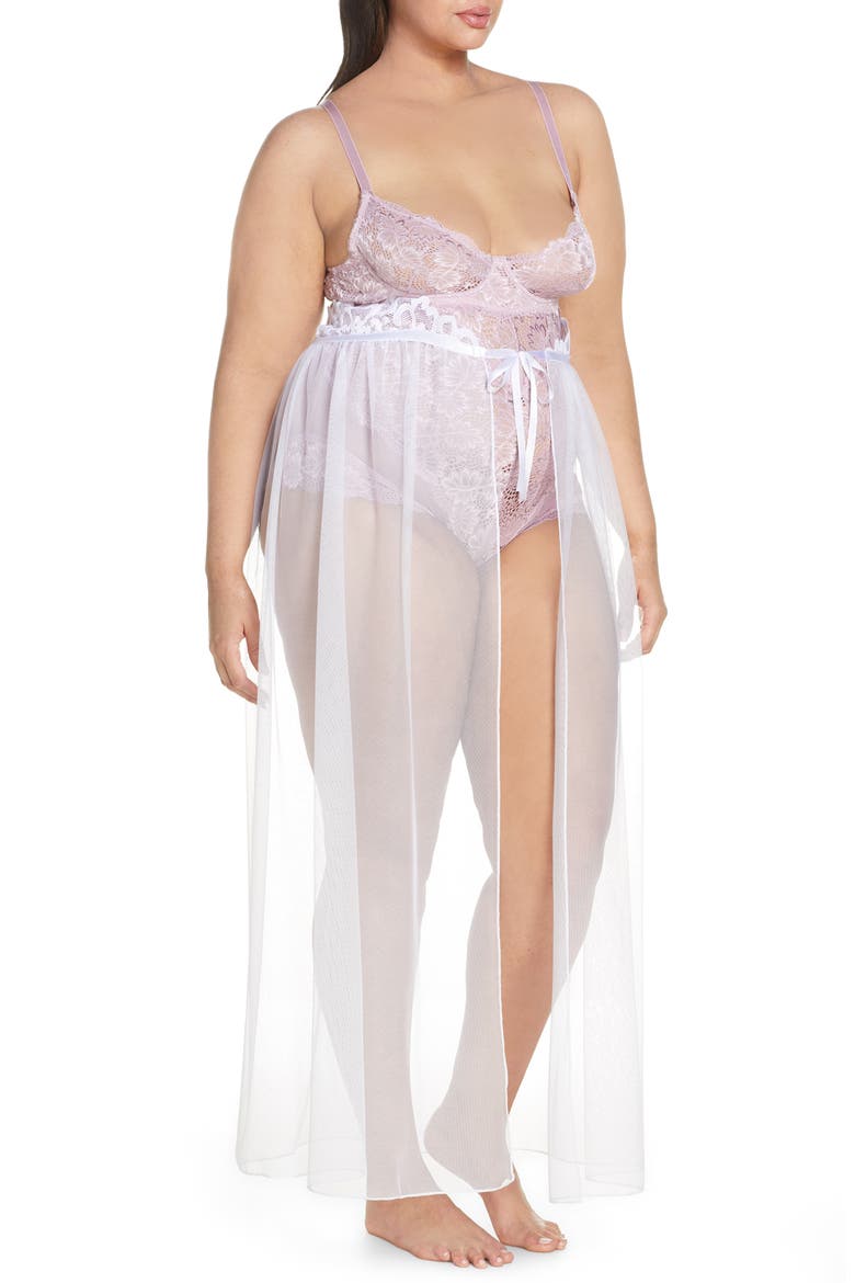 Jeana Sheer Mesh High Waist Slip Skirt, Alternate, color, WHITE