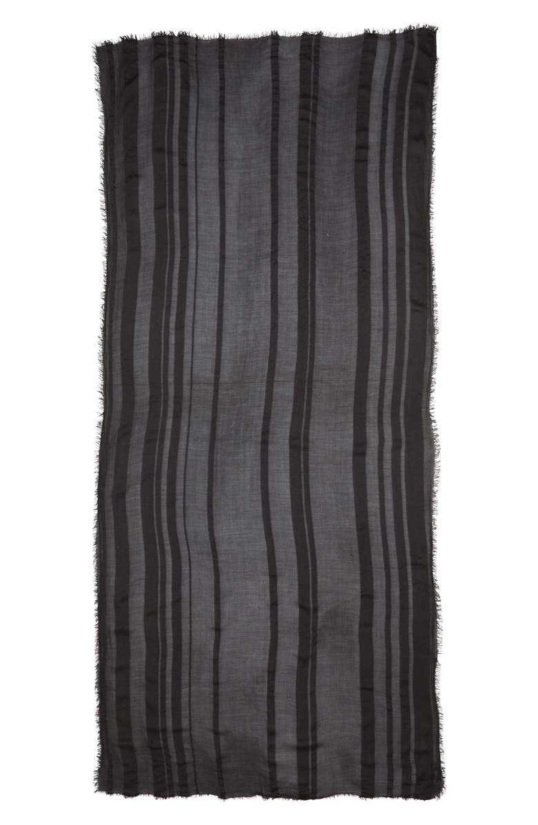 Nordstrom Sheer Stripe Pareo Wrap, Alternate, color, Black