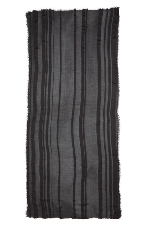 Nordstrom Sheer Stripe Pareo Wrap In Black