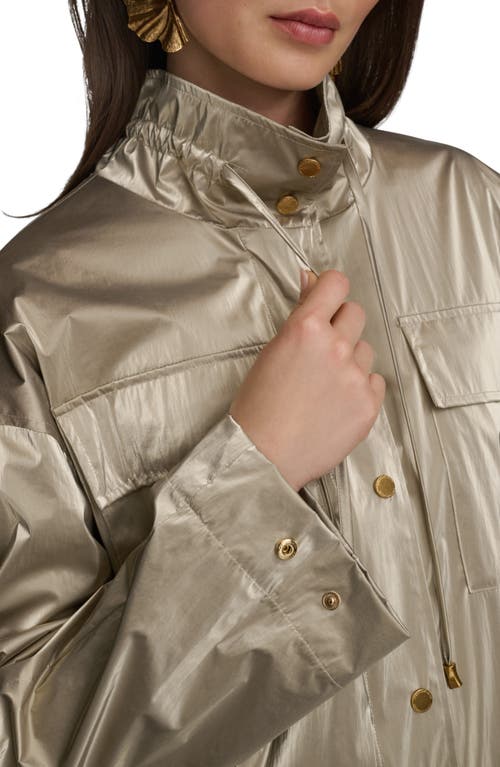 Donna Karan New York Metallic Jacket In Gold