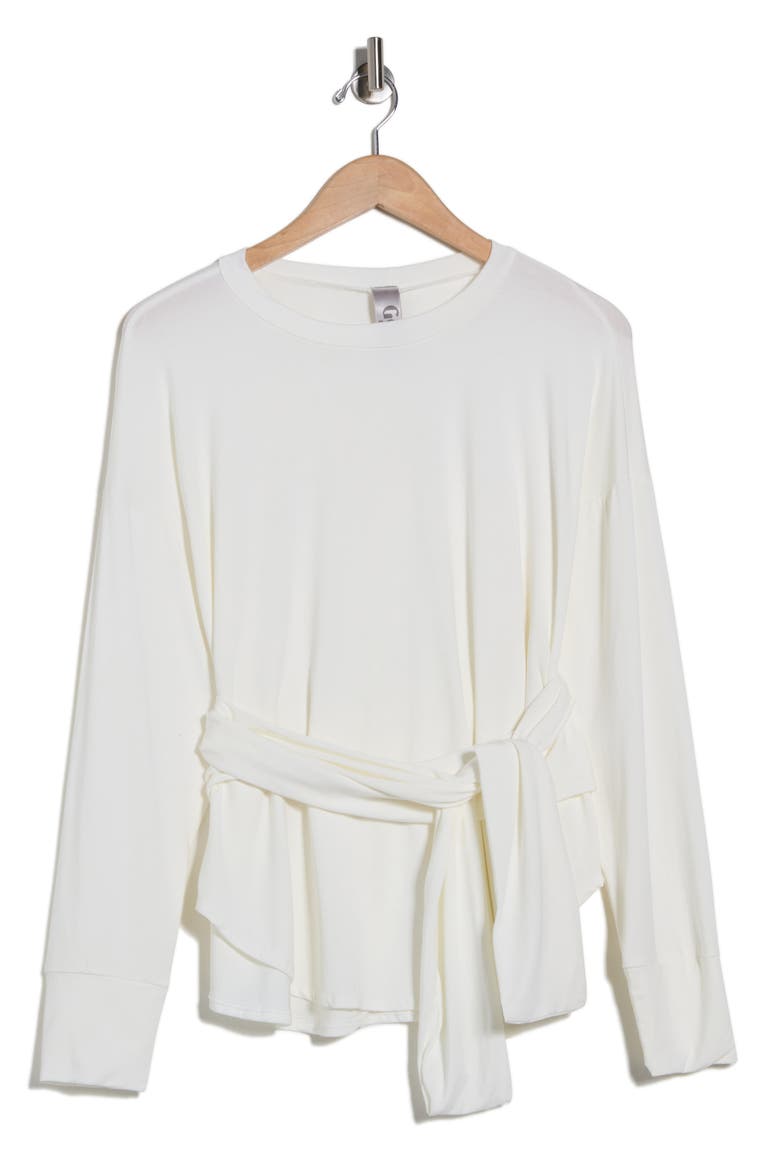 Faux Tie Wrap Sweater, Alternate, color, WHITE INTERLOCK