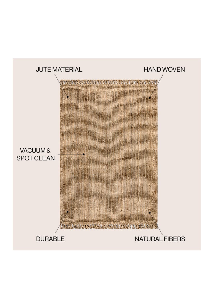 JONATHAN Y Pata Hand Woven Chunky Jute with Fringe Area Rug, Alternate, color, Natural