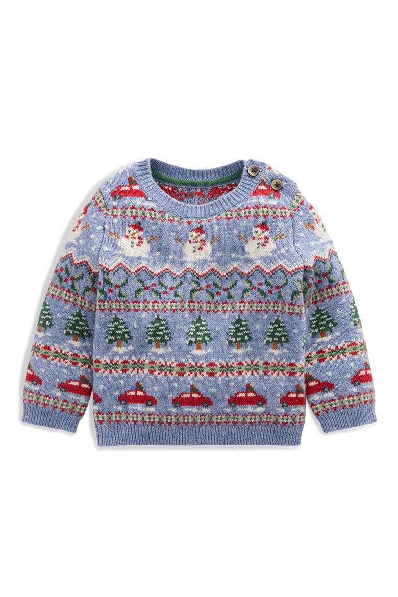 Fair Isle Sweater, Main, color, GLACIER BLUE FESTIVE FAIR ISLE