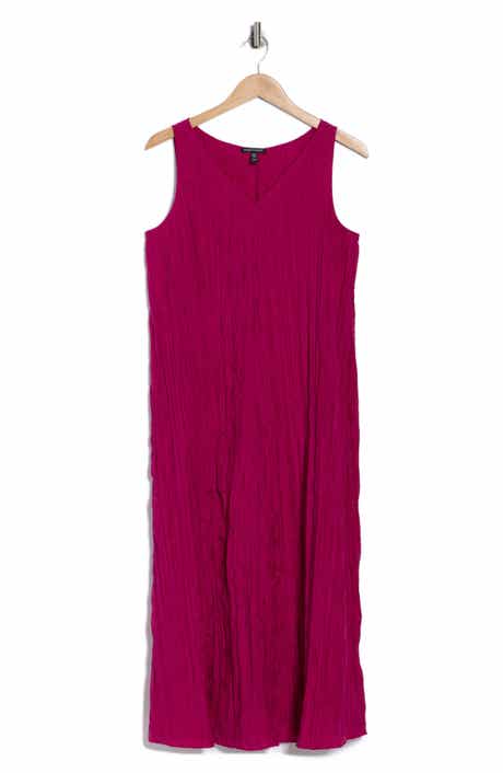Eileen Fisher Pleated Silk Midi Dress
