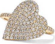 LANA 14K Gold Pavé Diamond Heart Ring