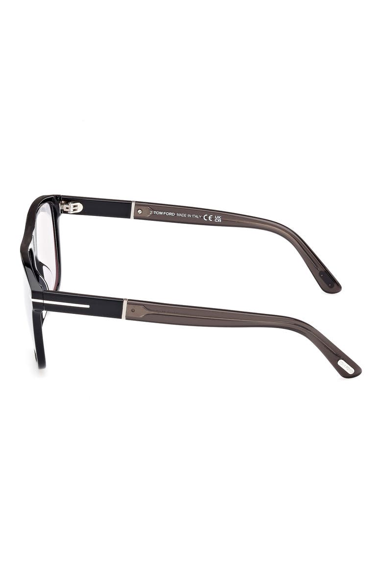 Frances 58mm Square Optical Glasses, Alternate, color, SHINY BLACK / SMOKE