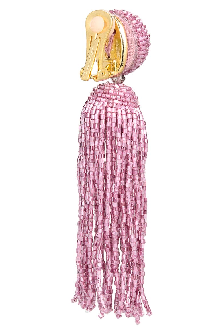 Beaded Tassel Drop Earrings, Alternate, color, PINK