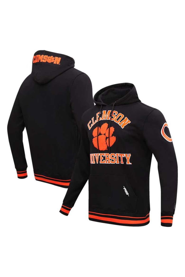 Men's Pro Standard Black Clemson Tigers Classic Stacked Logo Pullover Hoodie, Main, color, Black