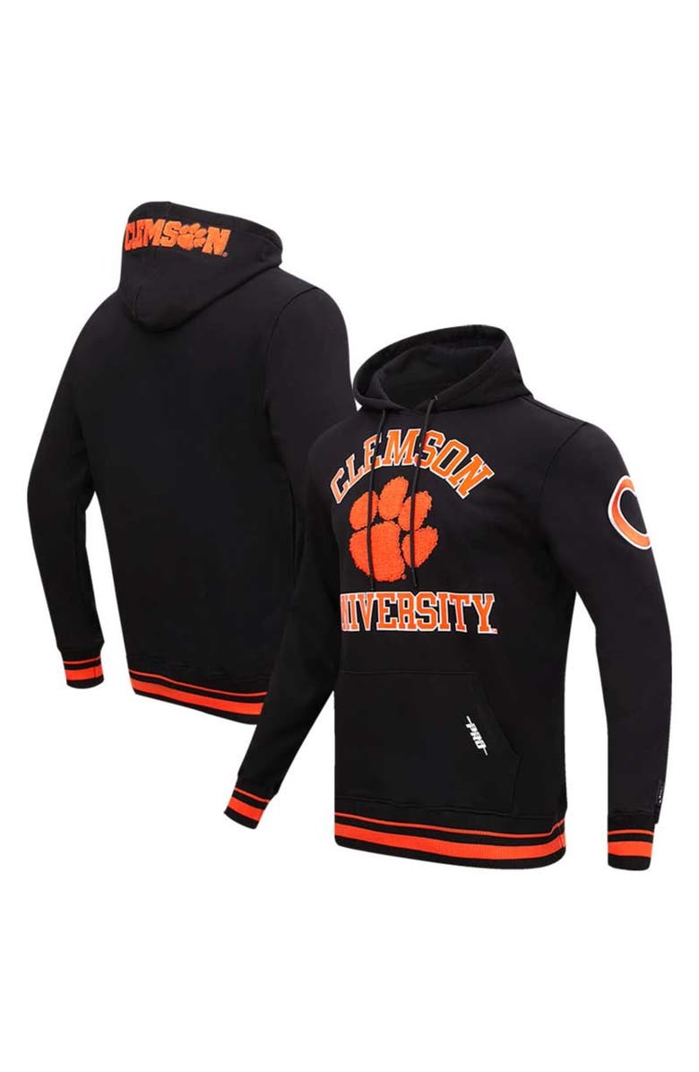PRO STANDARD Men's Pro Standard Black Clemson Tigers Classic Stacked Logo Pullover Hoodie, Main, color, 