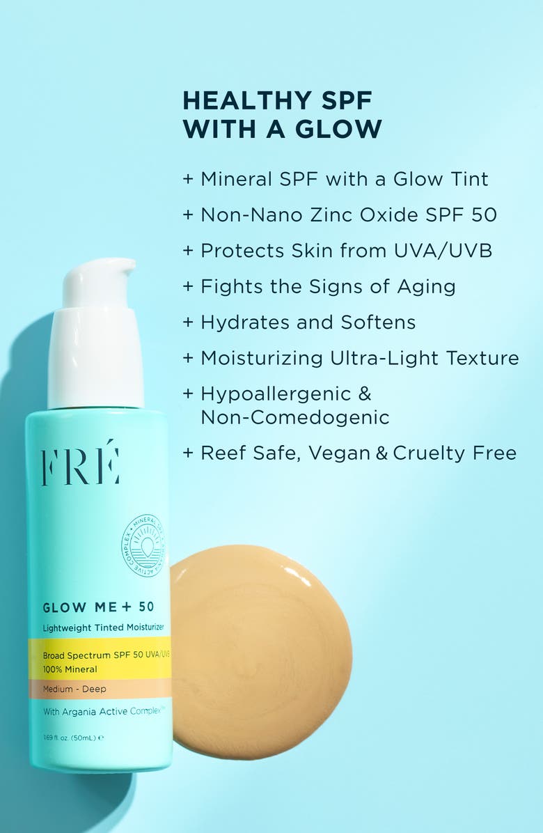FRÉ Skincare GLOW ME + Tinted Mineral SPF 50, Alternate, color, Medium - Deep Brown