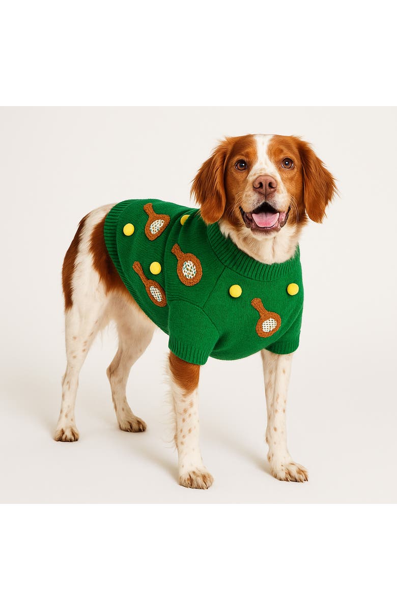 Found My Animal Tennis 3D Appliqué Pet Sweater, Alternate, color, 