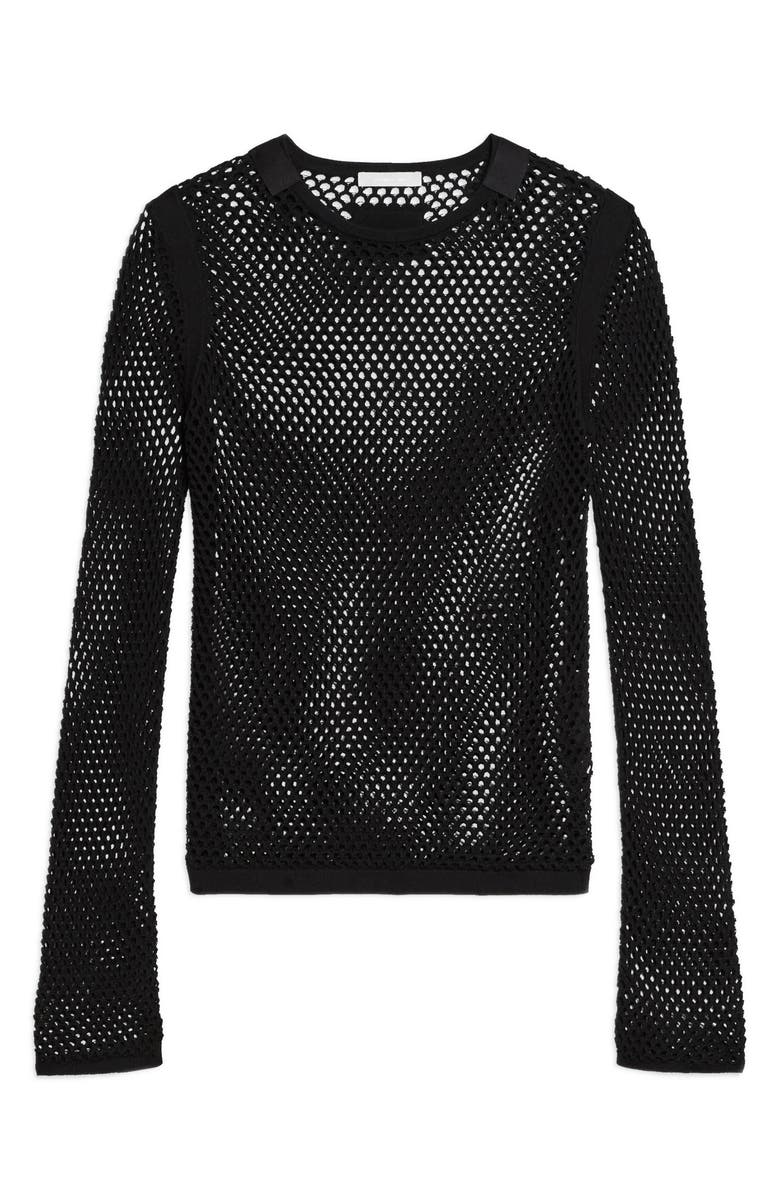 Helmut Lang Mesh Cotton Knit Top, Alternate, color, 