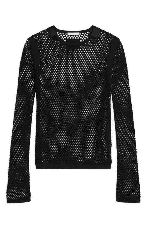 Helmut Lang Long-sleeve Mesh Seatbelt Top In Black