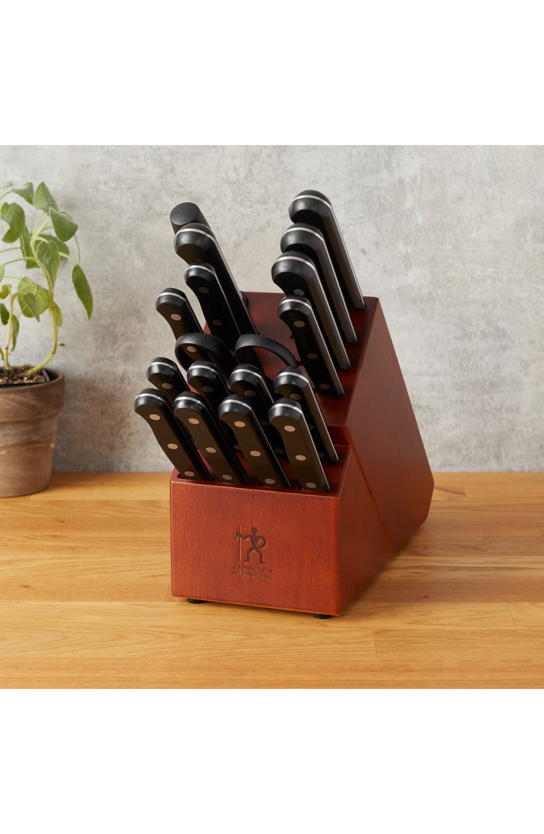 HENCKELS CUTLERY Solution 18-Piece Knife Block Set, Alternate, color, Black