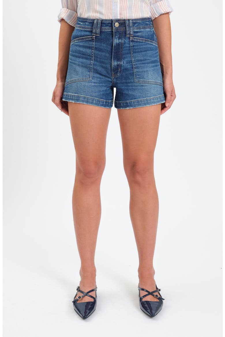 Valley Girl High Waist Denim Shorts, Main, color, MANHATTAN