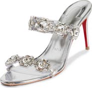 【大人気】Christian Louboutin Embellished スエード ミュール Christian Louboutin | Just jewel 85 silver mules | Savannahs