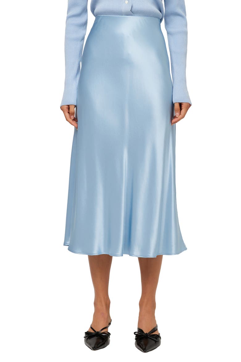 Mia Bias Midi Skirt, Main, color, GLACIER