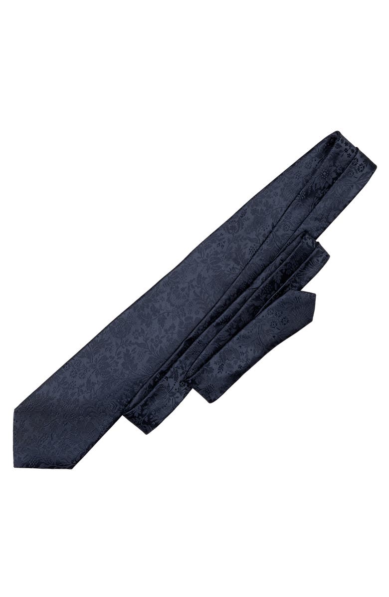 Elizabetta Goldoni - Silk Jacquard Tie for Men, Alternate, color, Midnight Blue