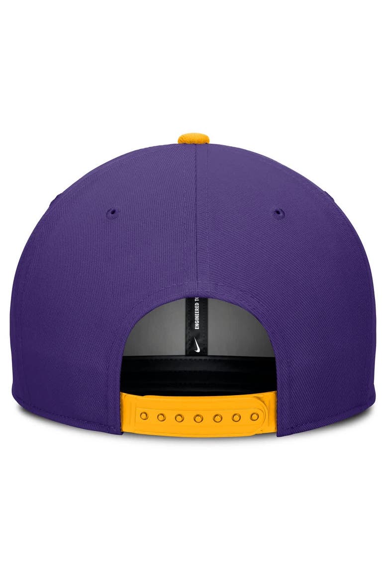 Men's Nike Purple/Cream LSU Tigers Pro Legacy Script Snapback Hat, Alternate, color, Purple