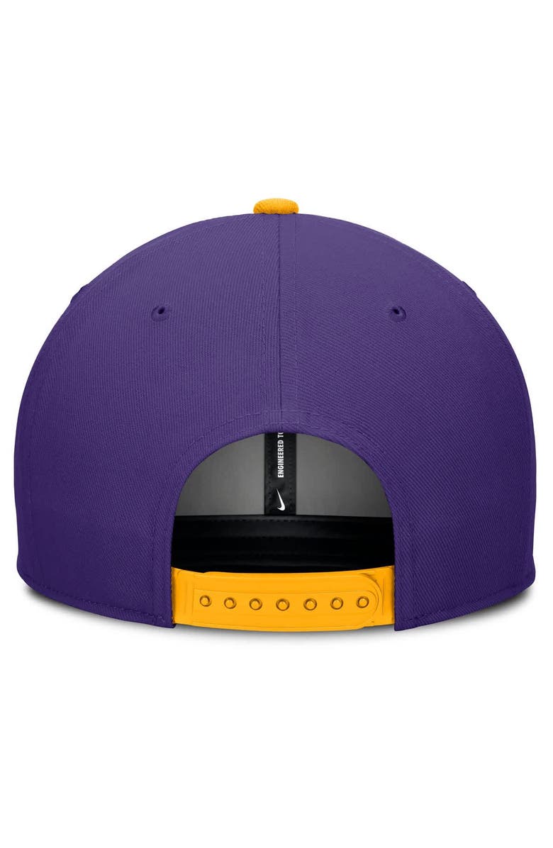 Nike Men's Nike Purple/Cream LSU Tigers Pro Legacy Script Snapback Hat, Alternate, color, Purple