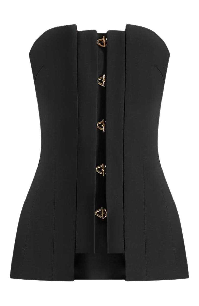 Manière De Voir Viviane Clasp Detail Bandeau Top, Alternate, color, Black