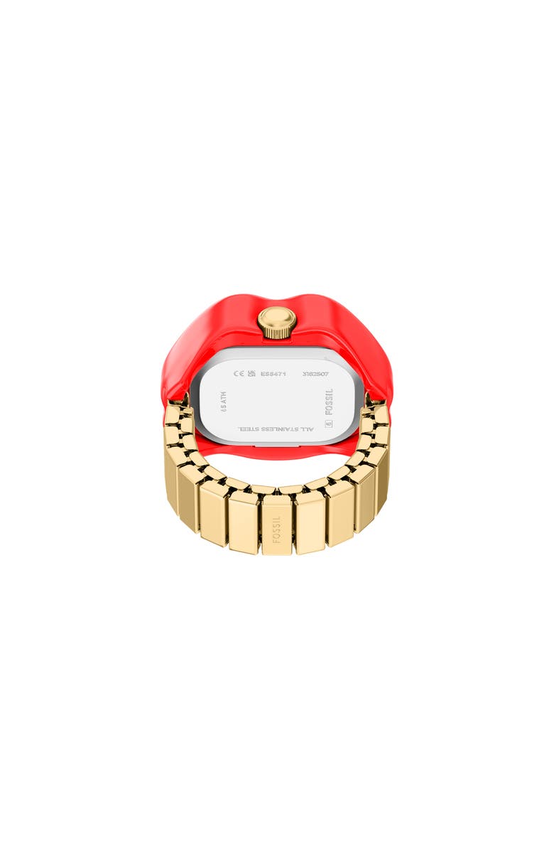 Fossil Red Lips Ring Watch, 23.3mm, Alternate, color, 